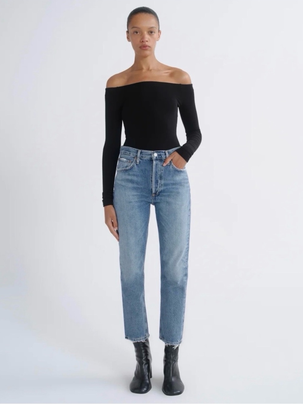 Agolde Riley High Rise Straight Crop Jeans